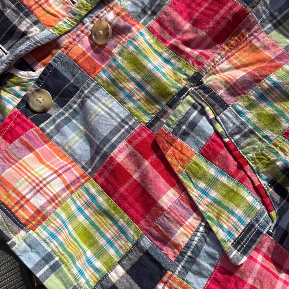 Patchwork Cottage Plaid Colorful Jacket Button Closure Women's 12 - 14 - Picture 12 of 16